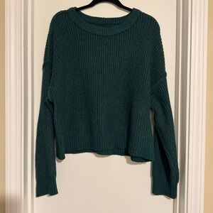 American Eagle Dark Green Chunky Knit Sweater Sz M
